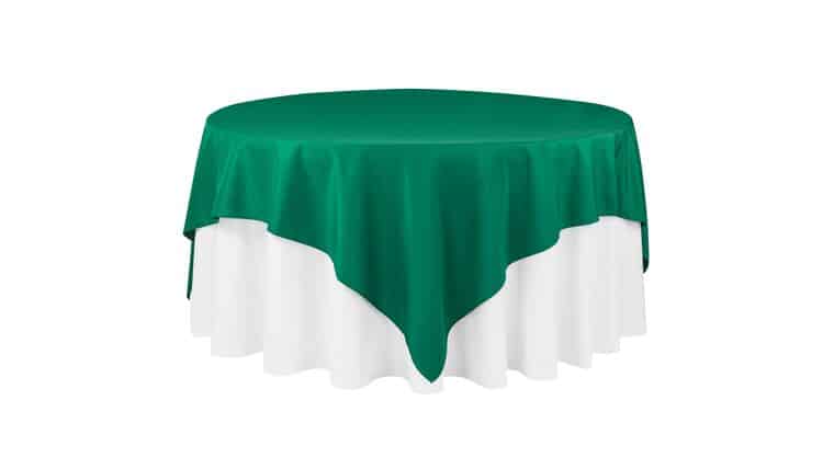 Polyester Square 90″x90″ Overlay/Tablecloth – Emerald Green | Rental Polyester Square 90″x90″ Overlay/Tablecloth – Emerald Green | Rental