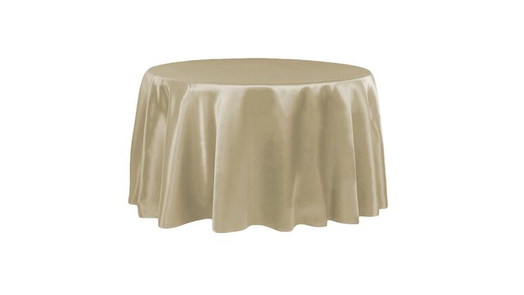 Satin 108″ Round Tablecloth – Taupe | Rental