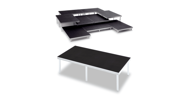8′ x 8′ x 1′ Wenger Versalite Rolling Drum Stage Riser | Rental 8′ x 8′ x 1′ Wenger Versalite Rolling Drum Stage Riser | Rental