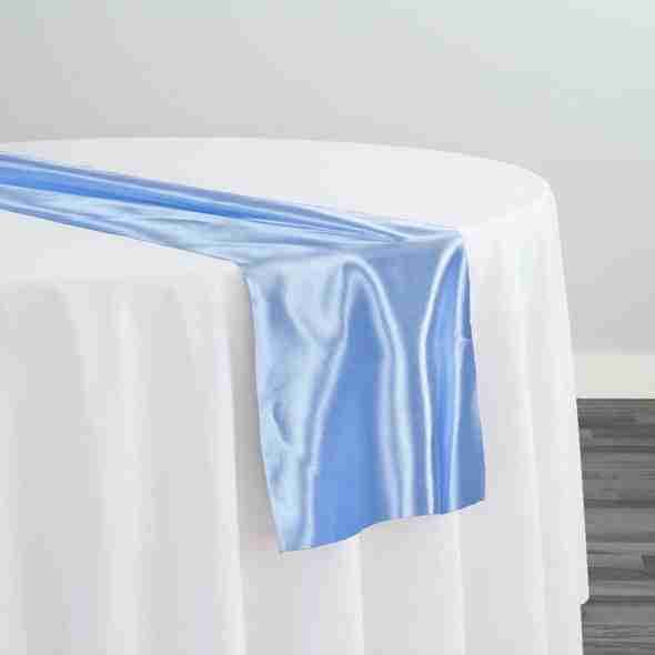 Bridal Satin Table Runner in Blue 120 | Rental Bridal Satin Table Runner in Blue 120 | Rental
