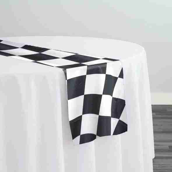 Lamour 1″ & 4″ Checker Table Runner in 4″x4″ Checker | Rental