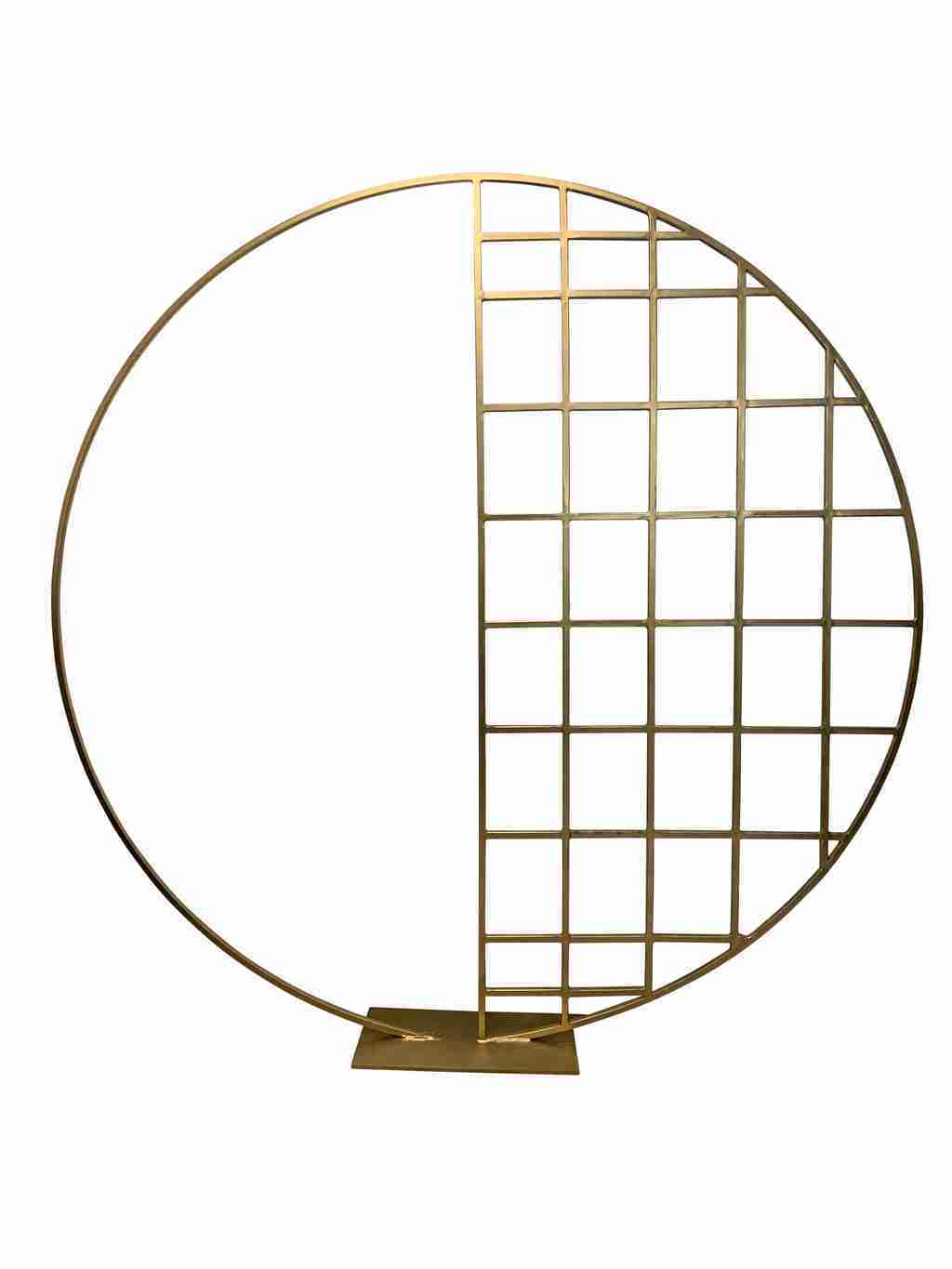 Half Screen Gold Circle Backdrop | Rental