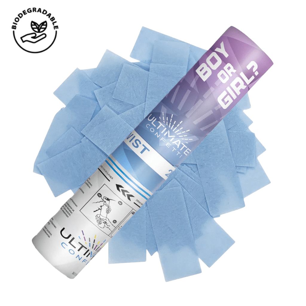 Baby Blue Gender Reveal Confetti POP Cannon (12″) | Rental