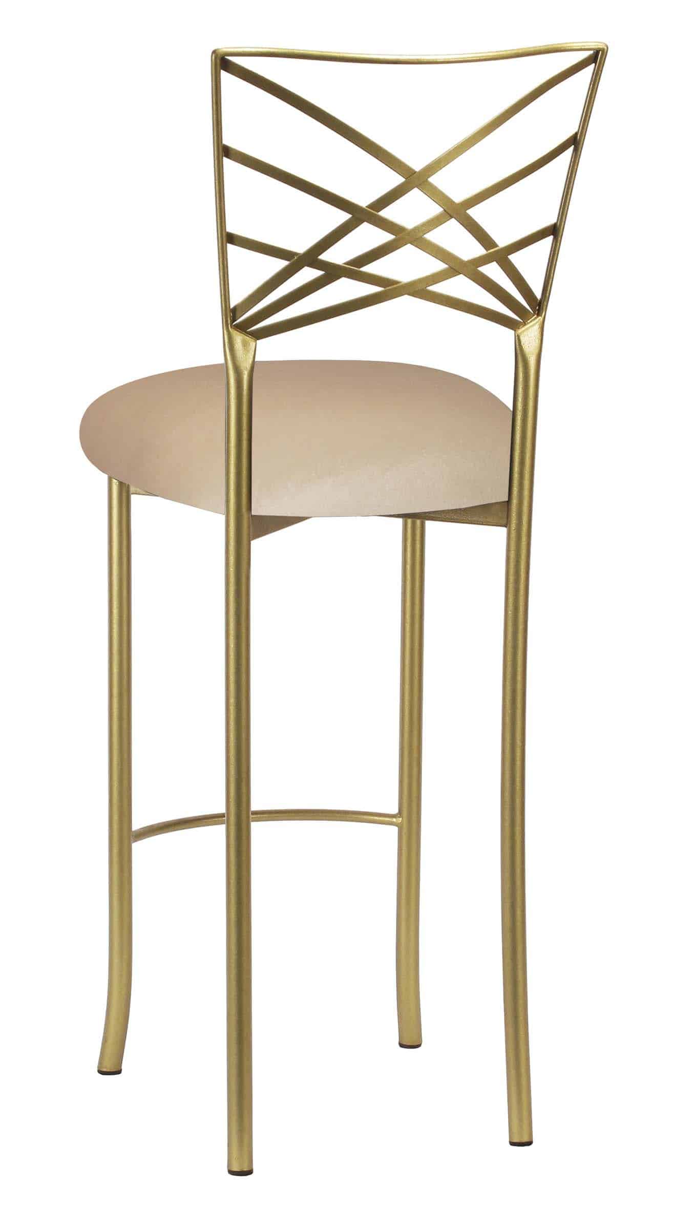 Gold Fanfare Barstool with Champagne Velvet Cushion – Chameleon Chair Collection | Rental Gold Fanfare Barstool with Champagne Velvet Cushion – Chameleon Chair Collection | Rental