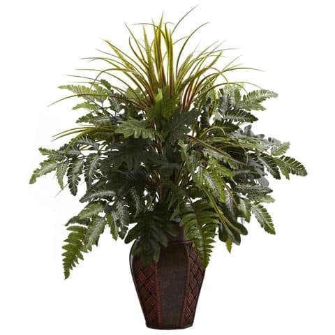 Mixed Grass & Fern w/Decorative Planter | Rental Mixed Grass & Fern w/Decorative Planter | Rental