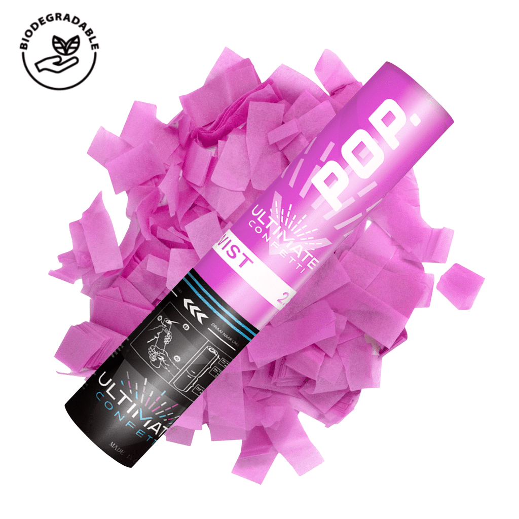 Pink Tissue – Handheld Confetti POP Cannon (12″) | Rental