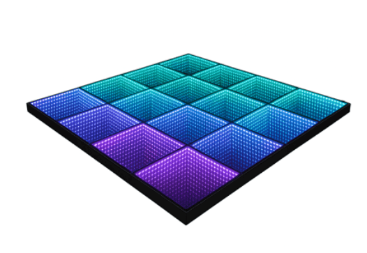 10′ x 10′ LED Infinity Illuminated Mirror Dance Floor Piece | Rental