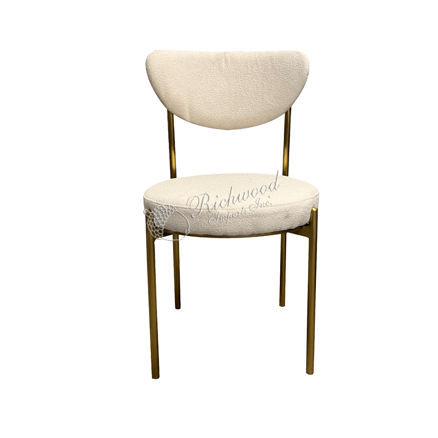 IRIS CHAIR – Stackable w/Gold Frame & Ivory Loop Weave Fabric | Rental IRIS CHAIR – Stackable w/Gold Frame & Ivory Loop Weave Fabric | Rental