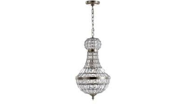Regina 12 in. 1-Light Antique Brass Crystal/Metal Empire LED Pendant | Rental Regina 12 in. 1-Light Antique Brass Crystal/Metal Empire LED Pendant | Rental