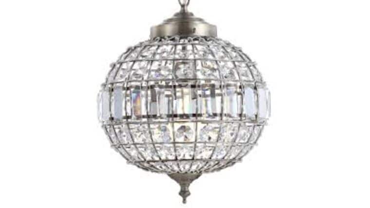Georgina 16 in. 1-Light Antique Brass Crystal/Metal LED Chandelier Pendant Rental | Rental Georgina 16 in. 1-Light Antique Brass Crystal/Metal LED Chandelier Pendant Rental | Rental