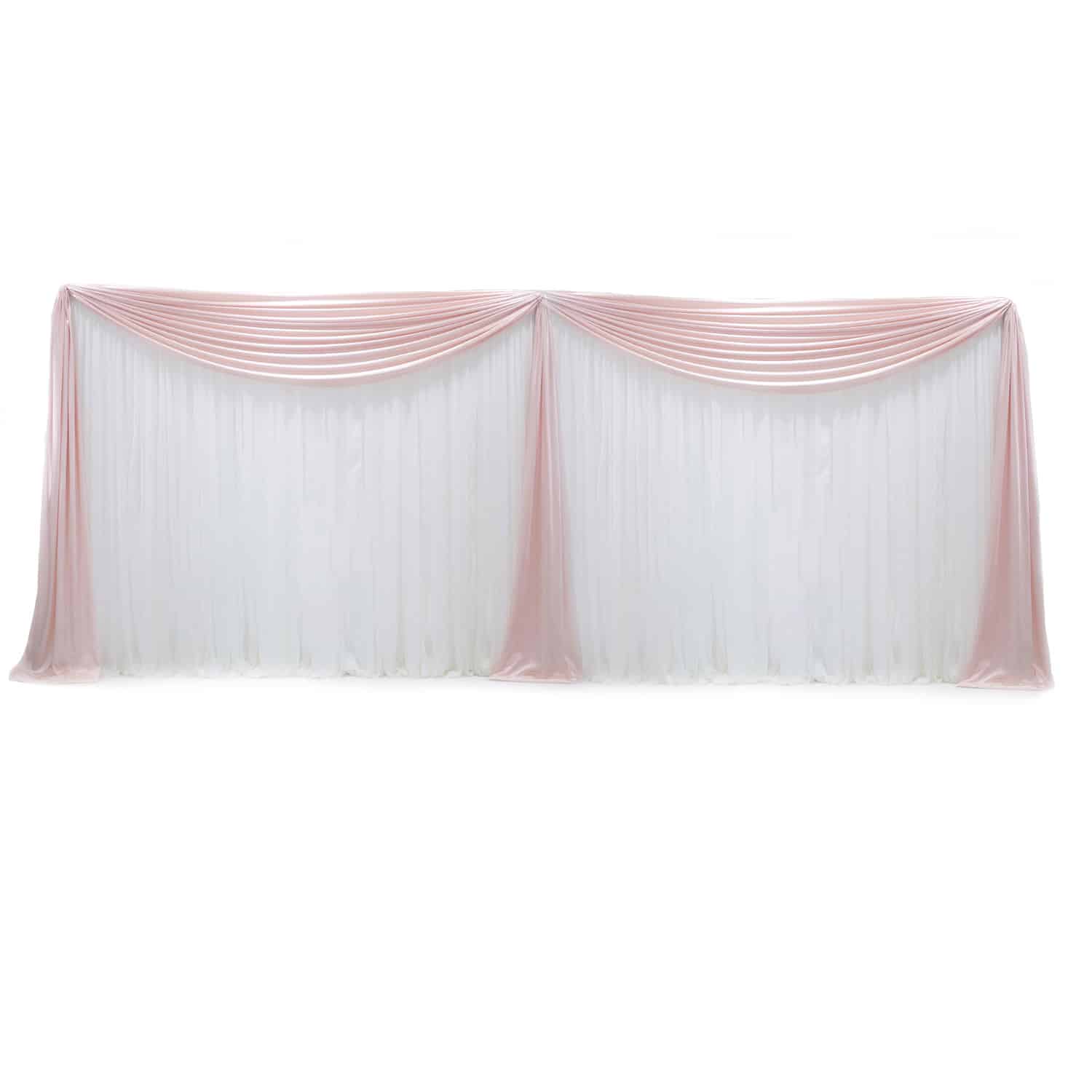 Drapery – Package – 2 Panel Fabric Backdrop 7′ – 12′ (Choose Colors/Fabrics) | Rental