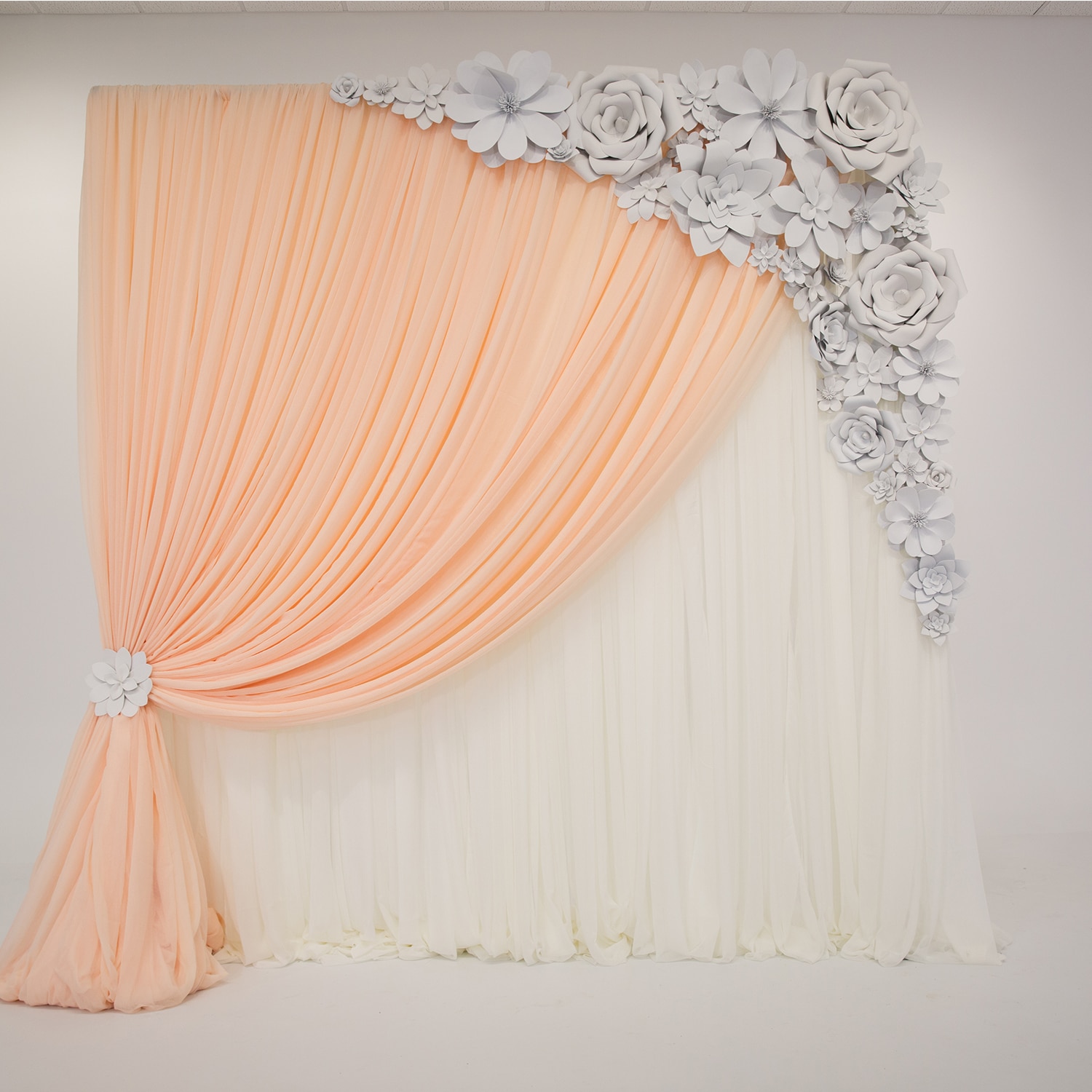 Drapery – Package – 12′ H x 10′ W Ceremony Flower Backdrop | Rental