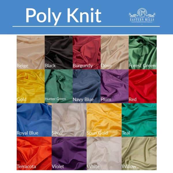 8ft Poly Knit Cloth Drape Panel w/ Sewn Rod Pocket (IFR) by Eastern Mills | Rental 8ft Poly Knit Cloth Drape Panel w/ Sewn Rod Pocket (IFR) by Eastern Mills | Rental