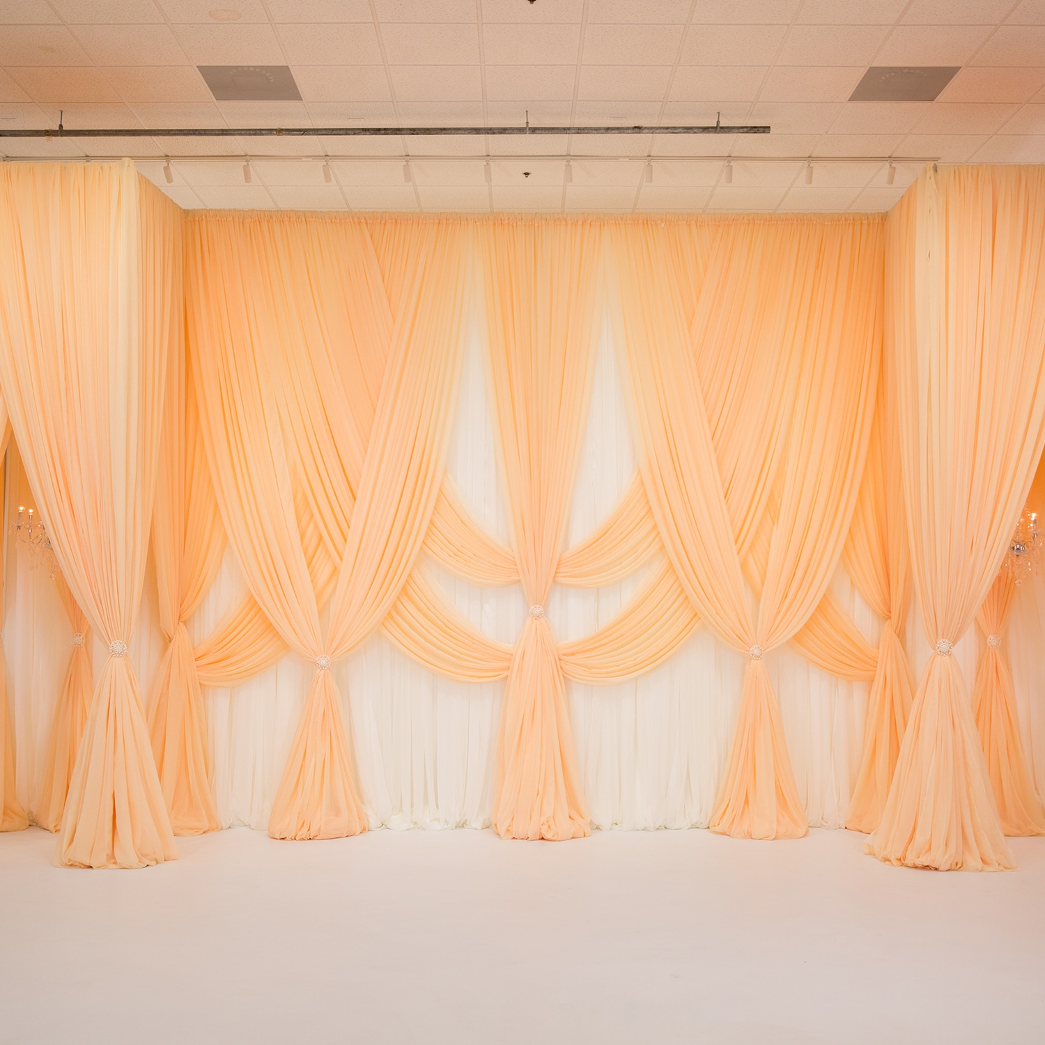 Drapery – Package – 14’H x 24’W Traditional Theme Backdrop | Rental