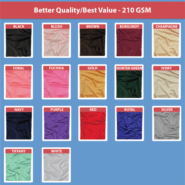 210 GSM Better Quality/Best Value Quality Spandex Hi-Boy Table Cover – Many Color Options – Cocktail Table – 30″ Diameter | Rental