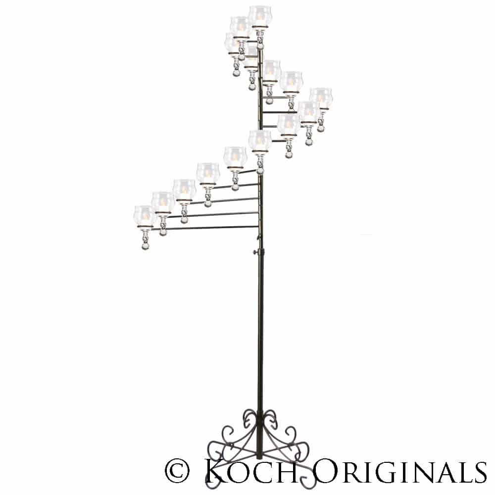 15-Light Spiral Candelabra – Onyx Bronze | Rental