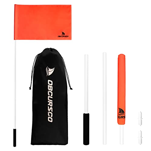 Obcursco 48-Inch Orange Boat Flag with Pole, Floatable 12″x 18″ Water Ski Flag, 3-Section Skier Down for Safety, Watersports, Wakeboard, Kneeboard, and Towable Tube | Rental Obcursco 48-Inch Orange Boat Flag with Pole, Floatable 12″x 18″ Water Ski Flag, 3-Section Skier Down for Safety, Watersports, Wakeboard, Kneeboard, and Towable Tube | Rental