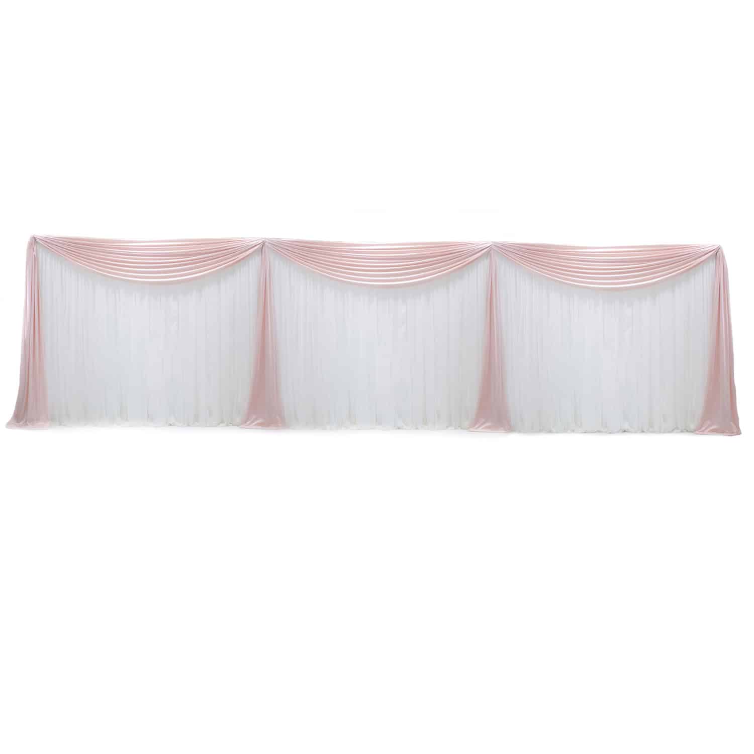 Drapery – Package – 3 Panel Fabric Backdrop 7′ – 12′ (Choose Colors/Fabrics) | Rental
