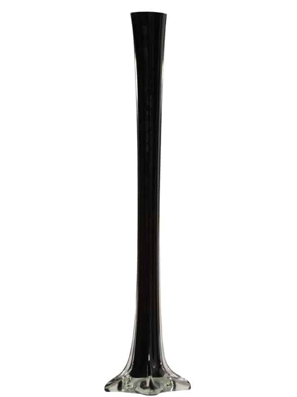 16″ Black Glass Eiffel Tower Vase | Rental
