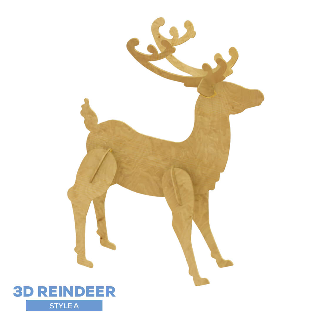 Collapsible 3D Wood Reindeer – Style A | Rental