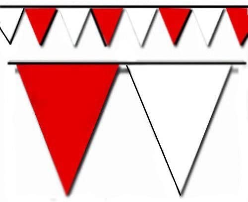 100′ Red and White Triangle Pennant Flag | Rental 100′ Red and White Triangle Pennant Flag | Rental