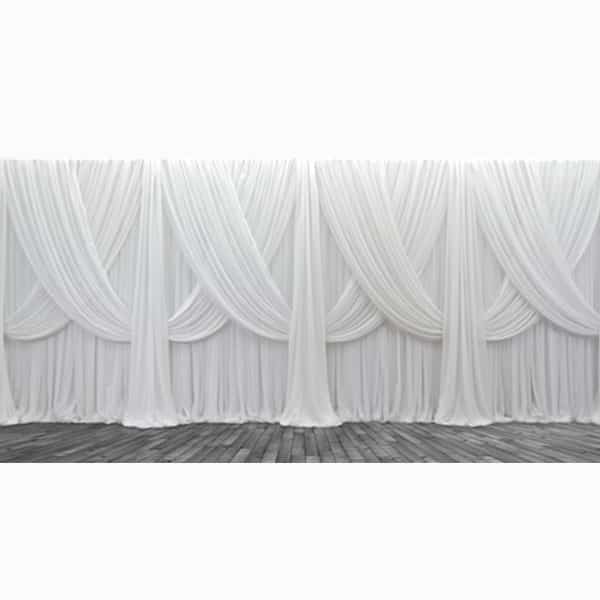 Drapery – Package – Criss-Cross Curtain 3 Panel Backdrop – 7-12′ | Rental