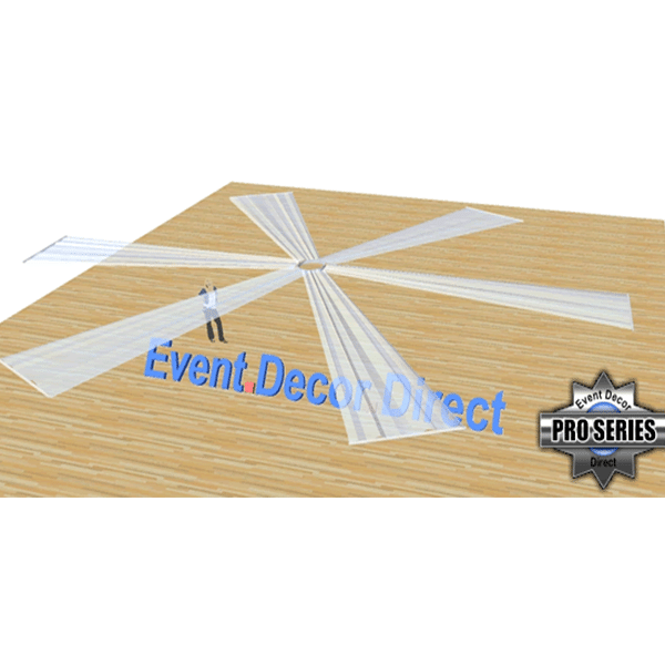 21ft 6-Panel Sheer Fabric Ceiling Draping in Assorted Colors | Rental 21ft 6-Panel Sheer Fabric Ceiling Draping in Assorted Colors | Rental