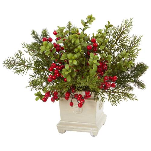 Holiday Berry and Pine Artificial Arrangement | Rental Holiday Berry and Pine Artificial Arrangement | Rental