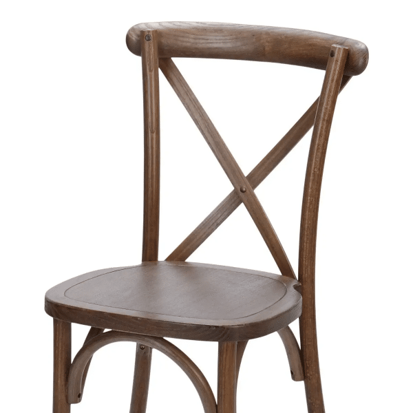 Vineyard Estate Cross Back Chair- Mark III – Dark Natural | Rental