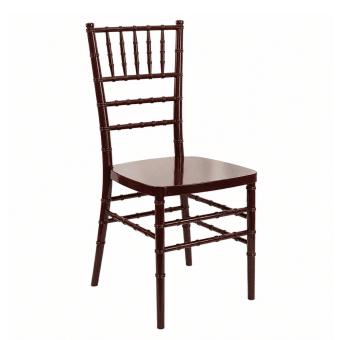 EnvyChair™ Elegant Resin Chiavari Chair with Premium Steel Frame – Mahogany | Rental