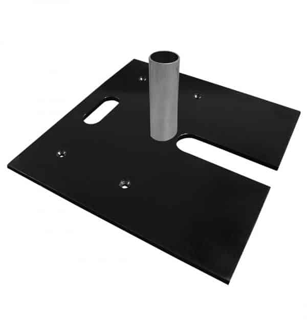 Black Pro & EZ Series – 24in x 24in Super Heavy Duty Base w/ 6″ x 2″ Pin (Up to 20ft) | Rental Black Pro & EZ Series – 24in x 24in Super Heavy Duty Base w/ 6″ x 2″ Pin (Up to 20ft) | Rental