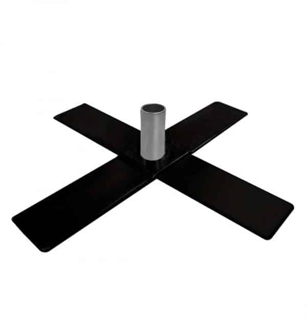Black Slip-Fit 8in x 14in Cross Base (Up to 8ft) with 3″/6″ Pin | Rental Black Slip-Fit 8in x 14in Cross Base (Up to 8ft) with 3″/6″ Pin | Rental