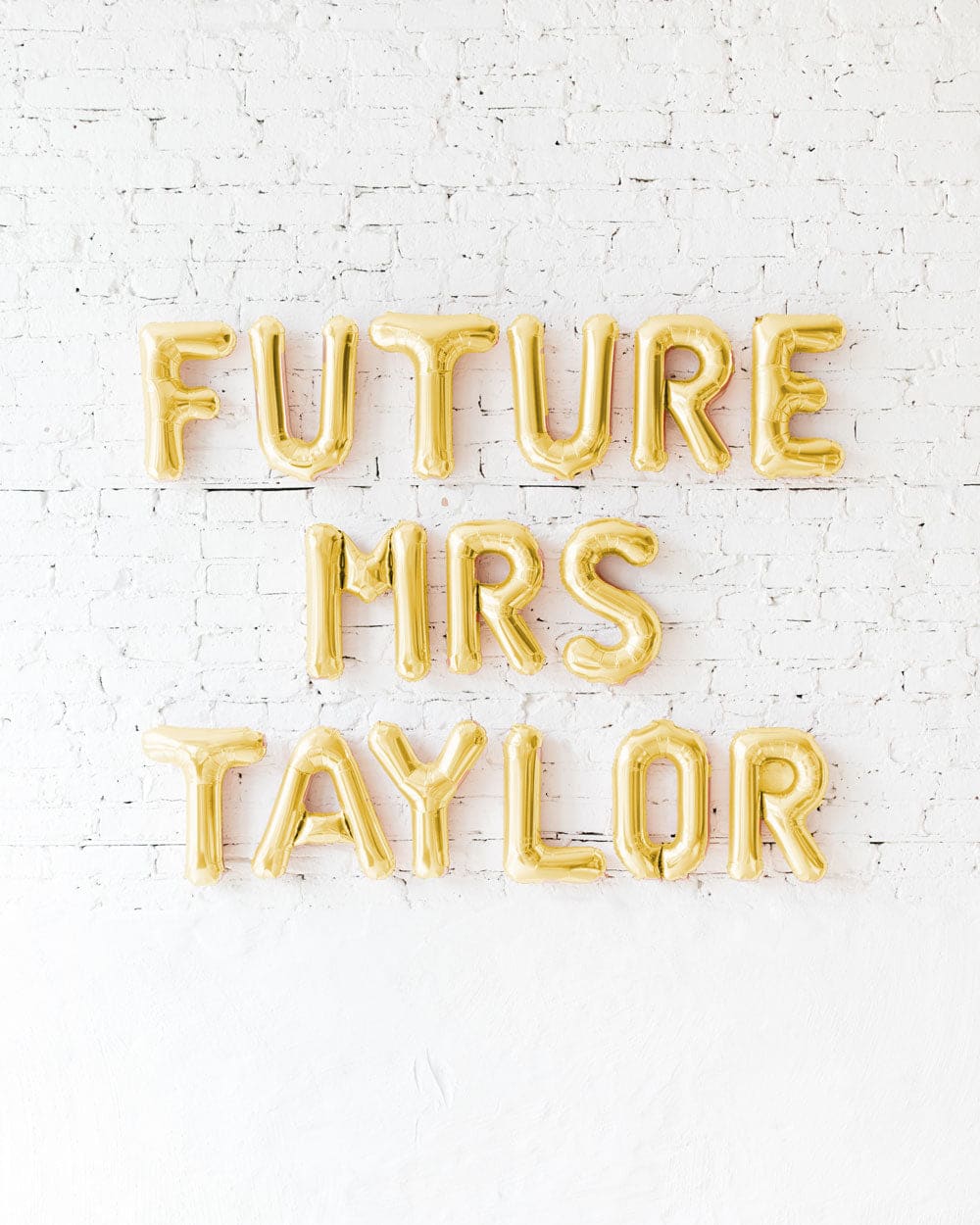 Personalized FUTURE MRS 16in Gold Foil Balloon Set | Rental Personalized FUTURE MRS 16in Gold Foil Balloon Set | Rental