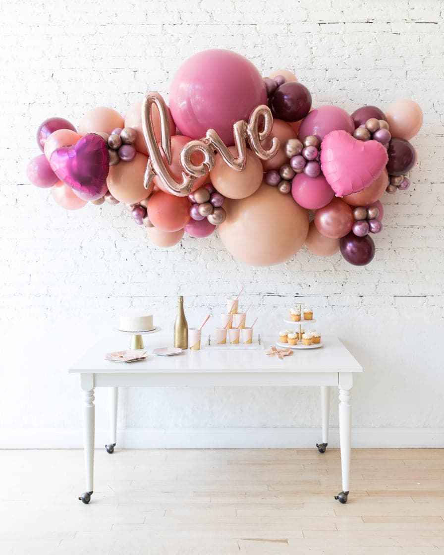 Berry Blush – LOVE Backdrop Balloon Garland Install Piece | Rental Berry Blush – LOVE Backdrop Balloon Garland Install Piece | Rental