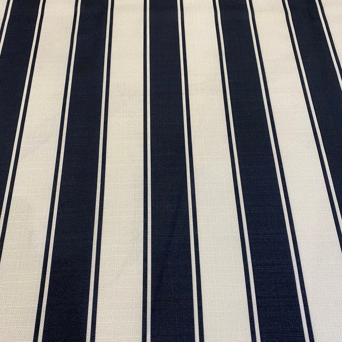 Cabana Stripe (Slub Print) Wholesale Fabric in Black / White | Rental