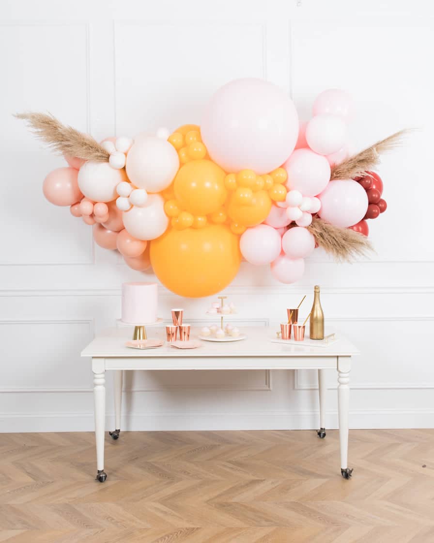 Boho Rainbow – Balloon Backdrop Install Piece with Pampas – 6FT | Rental Boho Rainbow – Balloon Backdrop Install Piece with Pampas – 6FT | Rental