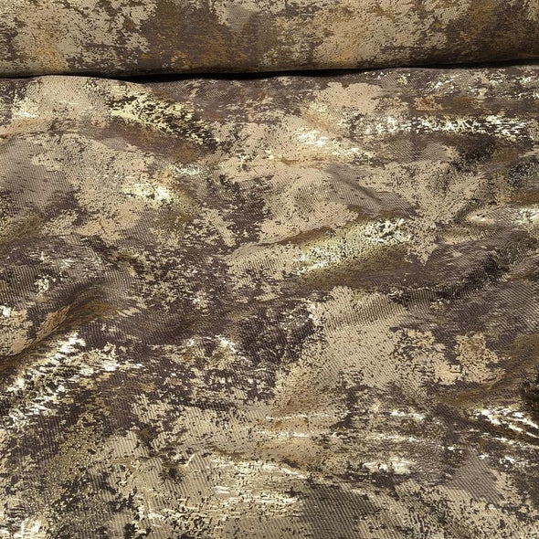Cascade Jacquard Wholesale Fabric in  Brown and Gold | Rental