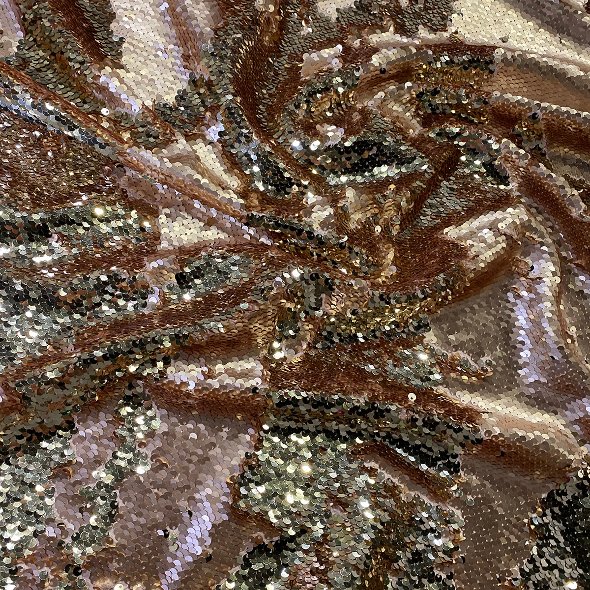 Two-Tone Sequins Wholesale Fabric in Blush and Champagne | Rental