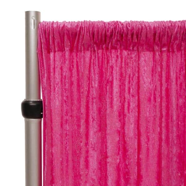 Fire Retardant Economy Panne Stretch Velvet Drape w/ Sewn Rod Pocket – Fuchsia | Rental