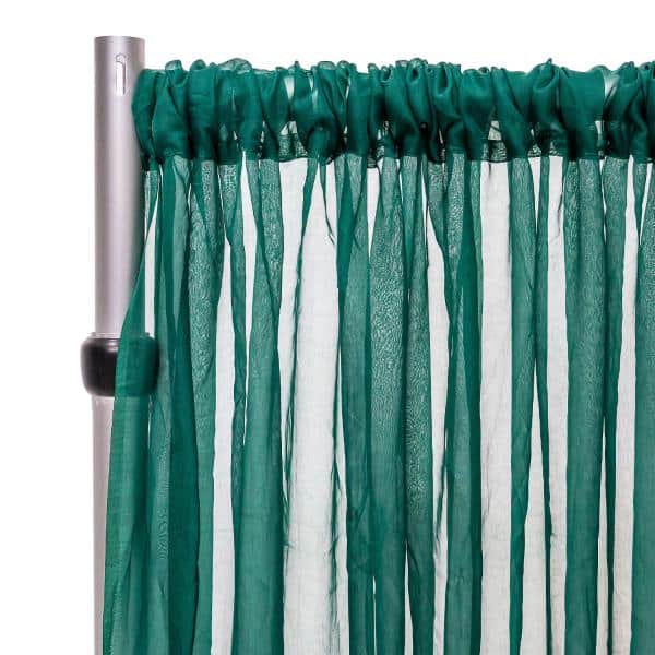 *FR* 10ft Wide Sheer Voile Curtain Panel by Eastern Mills w/ 4″ Pockets – Emerald | Rental