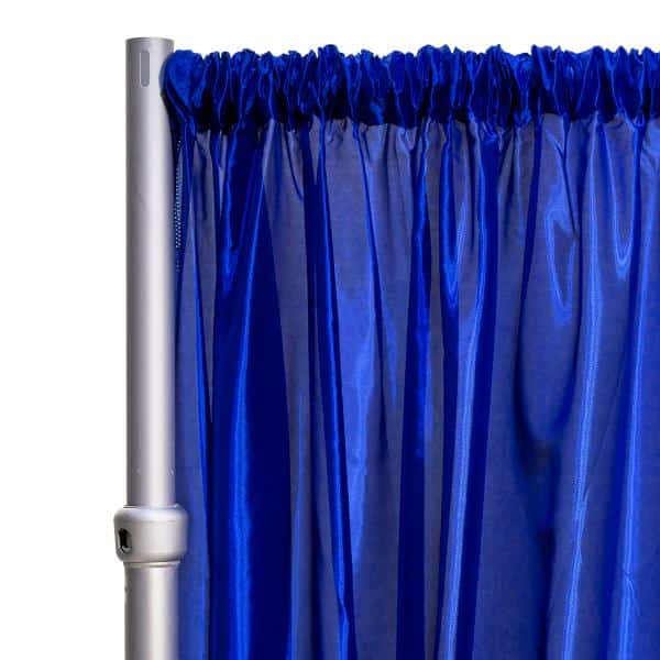*FR* Crushed Taffeta Drape Panel by Eastern Mills 9 1/2 FT Wide w/ 4″ Sewn Rod Pocket – Royal Blue | Rental