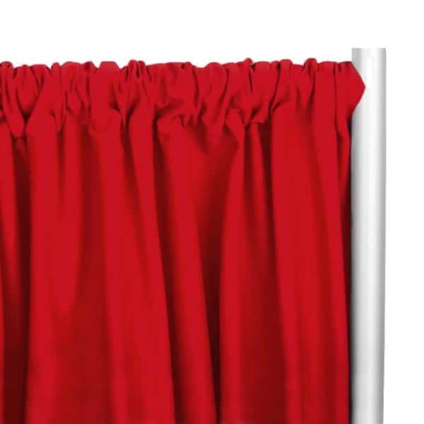 IFR Poly Premier Cloth Drape Panel by Eastern Mills w/ Sewn Rod Pocket – Red | Rental IFR Poly Premier Cloth Drape Panel by Eastern Mills w/ Sewn Rod Pocket – Red | Rental