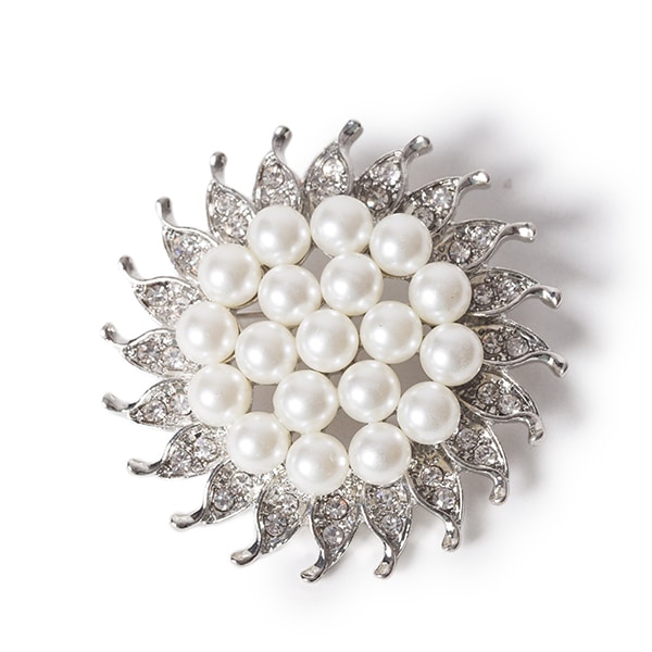 DecoStar™ Diamond and Pearl Pinwheel Brooch | Rental DecoStar™ Diamond and Pearl Pinwheel Brooch | Rental