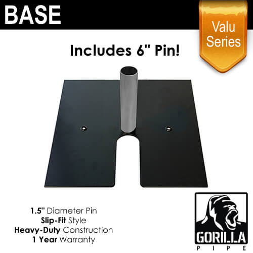 Black Valu Series – 24in x 24in Standard Duty Base with 6″ x 1.5″ Pin (Up to 18ft) | Rental Black Valu Series – 24in x 24in Standard Duty Base with 6″ x 1.5″ Pin (Up to 18ft) | Rental