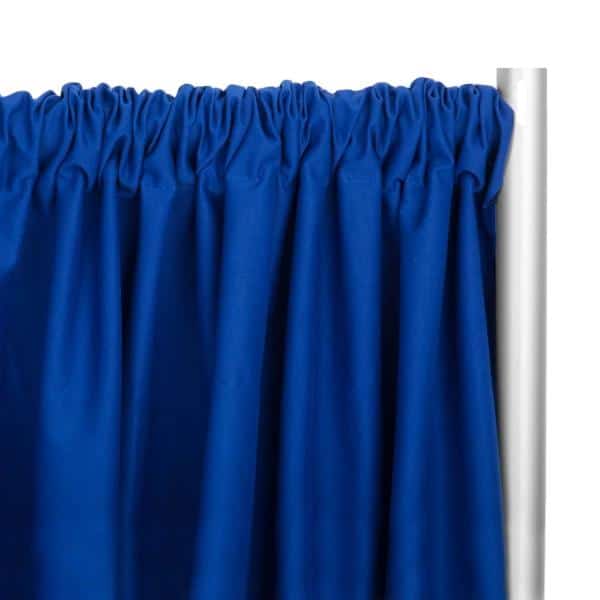 IFR Poly Premier Cloth Drape Panel by Eastern Mills w/ Sewn Rod Pocket – Royal Blue | Rental IFR Poly Premier Cloth Drape Panel by Eastern Mills w/ Sewn Rod Pocket – Royal Blue | Rental