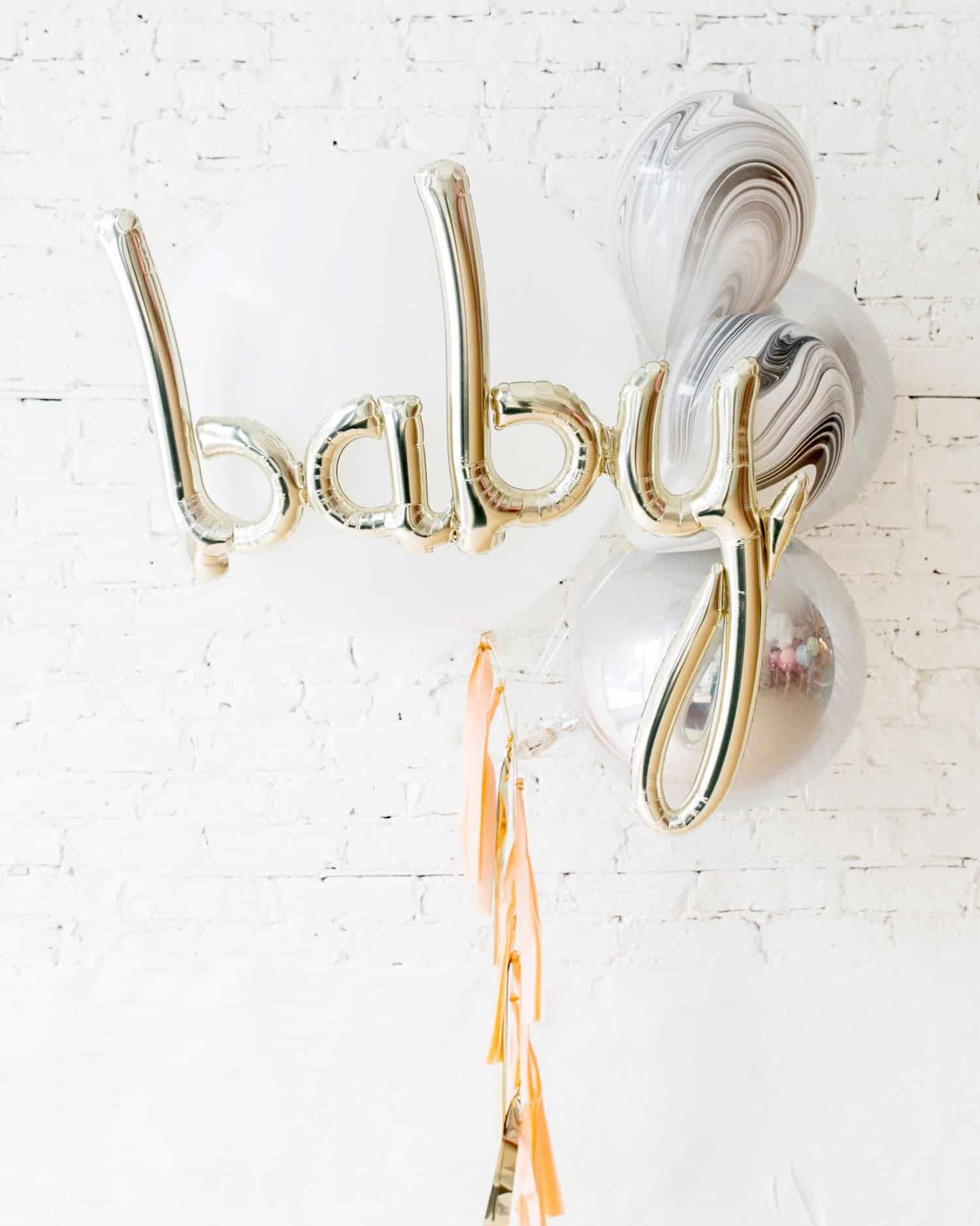 GIFT-Marble & White Giant Baby Bouquet and Blush Tassel | Rental GIFT-Marble & White Giant Baby Bouquet and Blush Tassel | Rental
