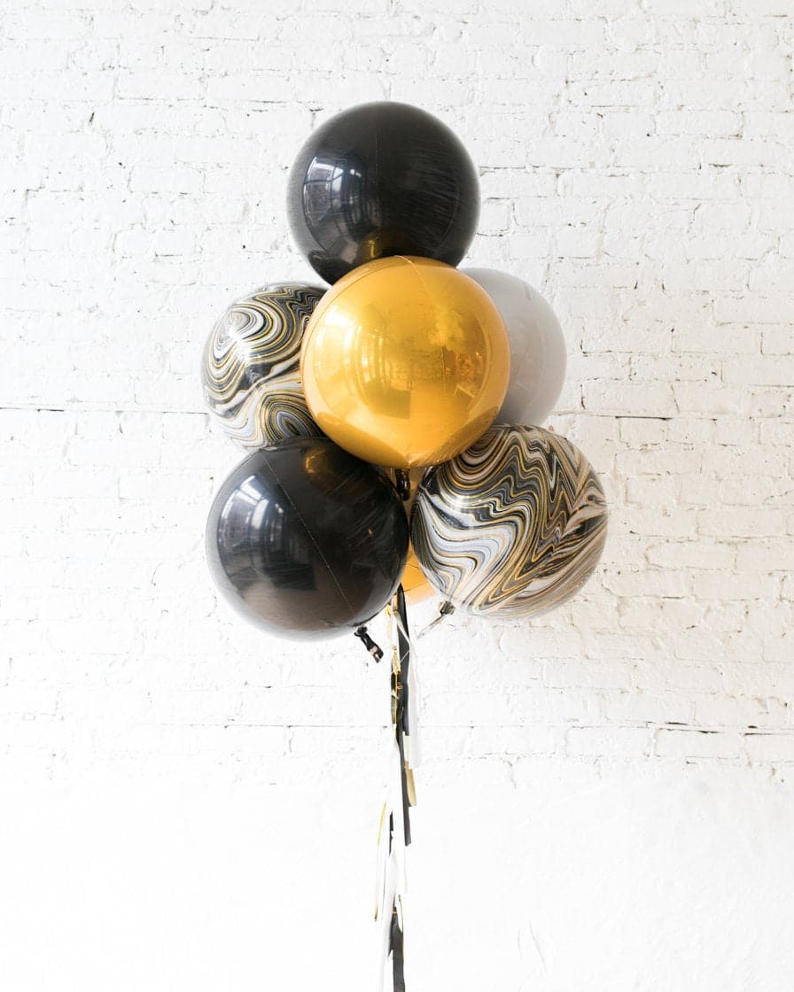 GIFT-Black, White and Gold Palette All Orbs Bouquet | Rental GIFT-Black, White and Gold Palette All Orbs Bouquet | Rental