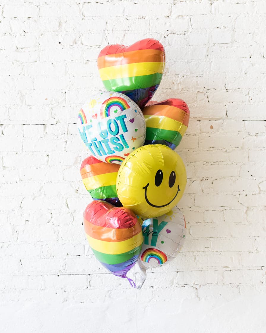 GIFT-Rainbow Heart Balloon Bouquet | Rental