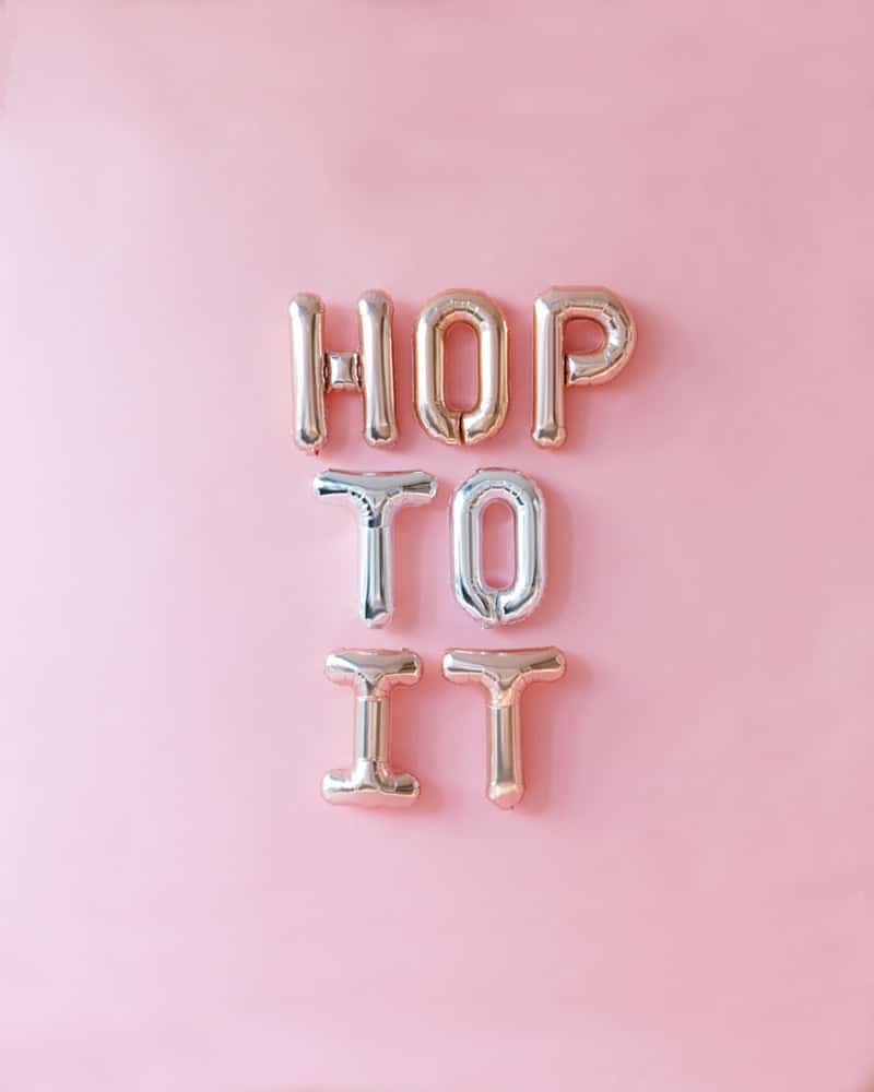 16in HOP TO IT Foil Letters Set | Rental