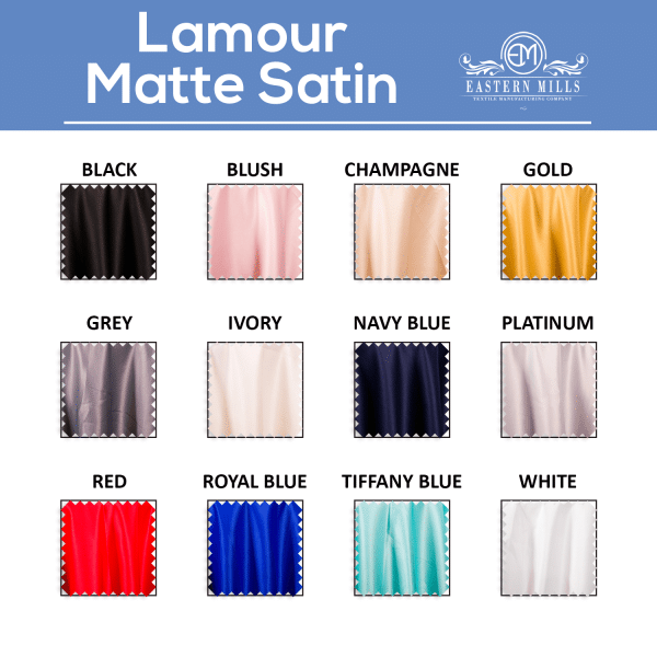 Lamour Matte Satin “Satinessa” – 100% Polyester – By The Yard – 118″ Width | Rental